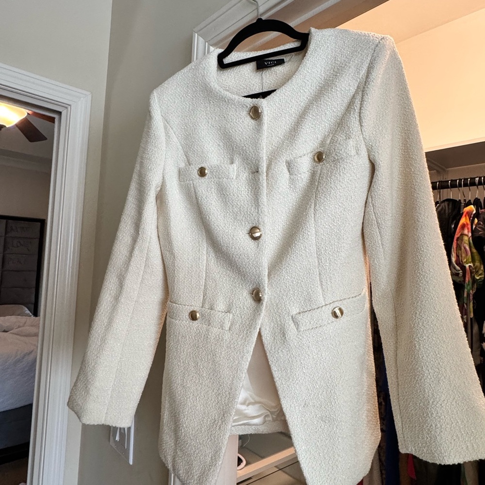 VICI Cream Textured Jacket